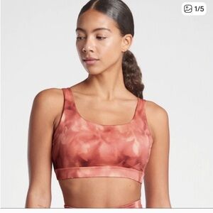Athleta Exhale Coral Marbled Sports Bra Size 1X